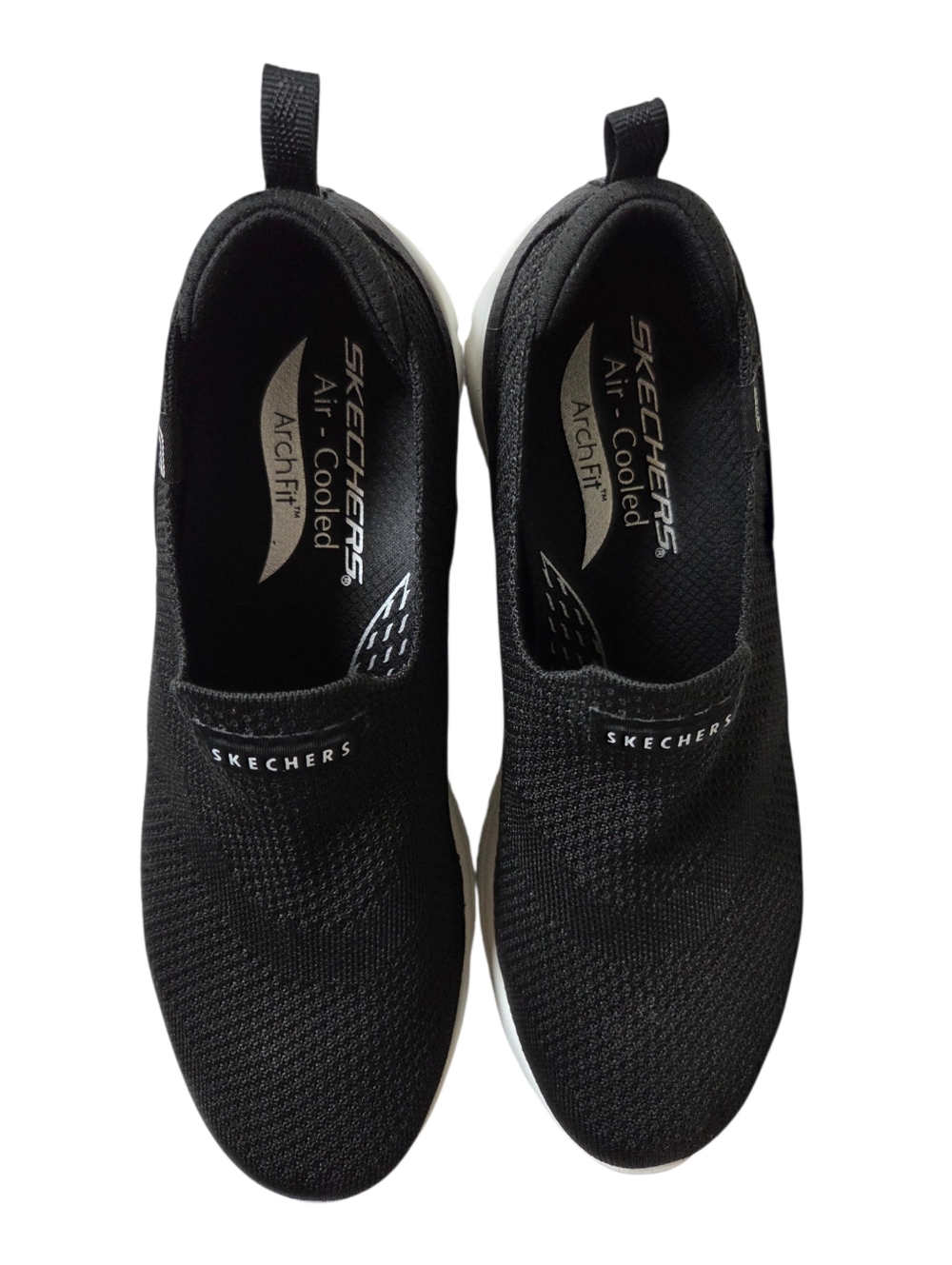 Skechers Arch Fit Air-Cooled Slip On Sneakers Black White Size 8 - Picture 5 of 11